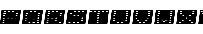 Domino flad kursiv Font UPPERCASE