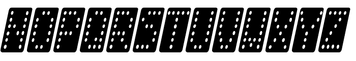 Domino smal kursiv Font UPPERCASE