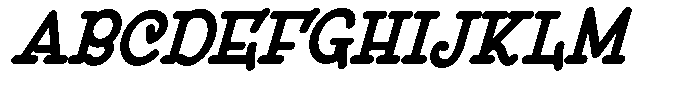 DOM Ballpoint Serif DOM Ballpoint Bold Condensed Italic Font UPPERCASE