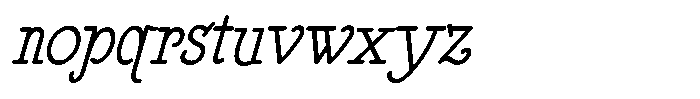 DOM Ballpoint Serif DOM Ballpoint Light Condensed Italic Font LOWERCASE