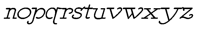 DOM Ballpoint Serif DOM Ballpoint Light Expanded Italic Font LOWERCASE