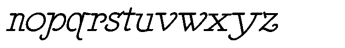 DOM Ballpoint Serif DOM Ballpoint Light Italic Font LOWERCASE