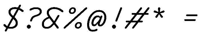 DolphKAATest LightItalic Font OTHER CHARS