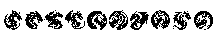 Dragon Silhouette Set Font OTHER CHARS