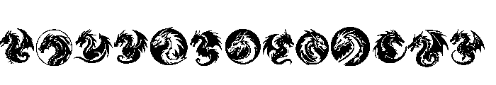 Dragon Silhouette Set Font UPPERCASE