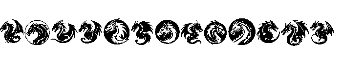 Dragon Silhouette Set Font LOWERCASE