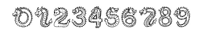 Dragon Storm Outline Font OTHER CHARS