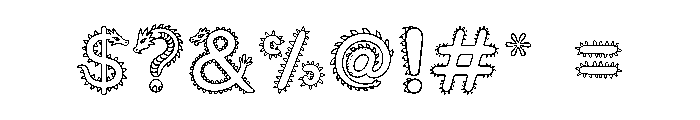 Dragon Storm Outline Font OTHER CHARS