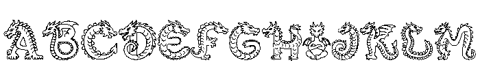Dragon Storm Outline Font UPPERCASE
