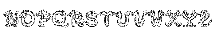 Dragon Storm Outline Font LOWERCASE