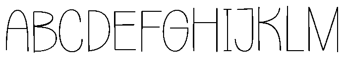 Dreary Single Line Font UPPERCASE
