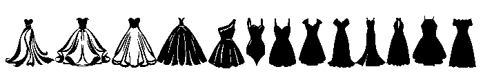 Dress Icon Set Font UPPERCASE