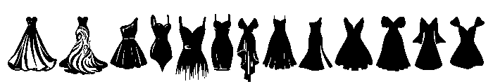 Dress Icon Set Font LOWERCASE