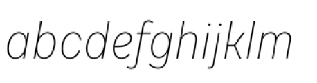 Draft E Thin Italic Font LOWERCASE