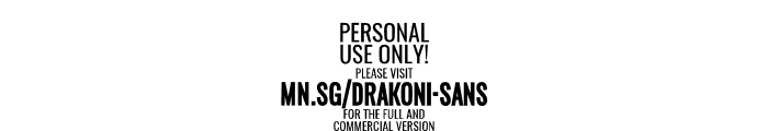 Drakoni Sans PERSONAL USE Regular Font OTHER CHARS