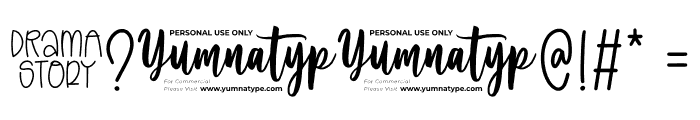 Drama Story Personal Use Font OTHER CHARS