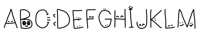 drawn faces on my letters Font UPPERCASE