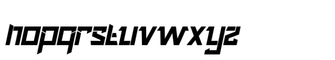 Dragstar Regular Slant Font LOWERCASE