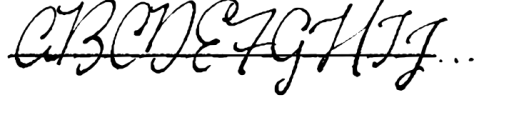 Dramatico Script Strikethrough Font UPPERCASE