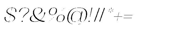 Dramonoir Thin Oblique Font OTHER CHARS