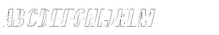 Dramora Italic Outline Font UPPERCASE