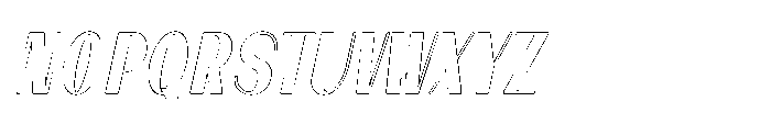 Dramora Italic Outline Font UPPERCASE