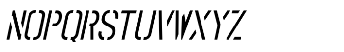 Dry Goods Stencil JNL Oblique Font UPPERCASE