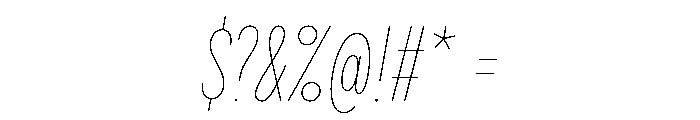 Draft Compressed Hairline Italic Font OTHER CHARS
