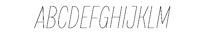 Draft Compressed Hairline Italic Font UPPERCASE