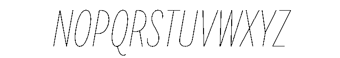 Draft Compressed Hairline Italic Font UPPERCASE