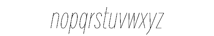 Draft Compressed Hairline Italic Font LOWERCASE