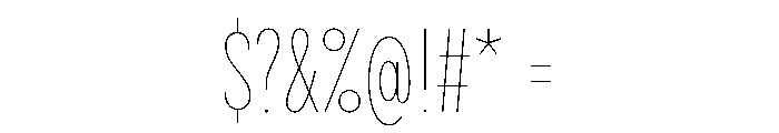 Draft Compressed Hairline Font OTHER CHARS