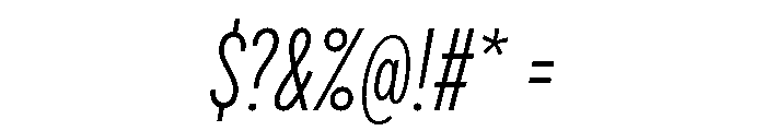 Draft Compressed Light Italic Font OTHER CHARS