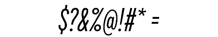 Draft Compressed Regular Italic Font OTHER CHARS