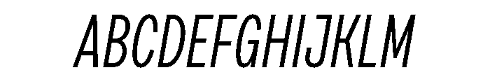 Draft Compressed Regular Italic Font UPPERCASE
