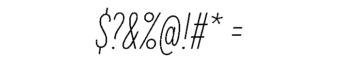 Draft Compressed Thin Italic Font OTHER CHARS
