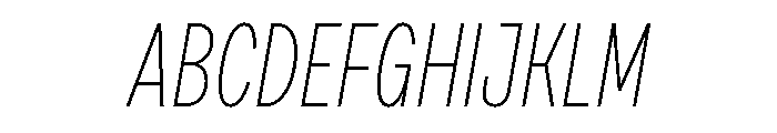 Draft Compressed Thin Italic Font UPPERCASE