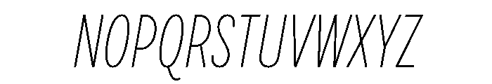 Draft Compressed Thin Italic Font UPPERCASE