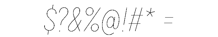 Draft Condensed Hairline Italic Font OTHER CHARS