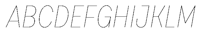 Draft Condensed Hairline Italic Font UPPERCASE