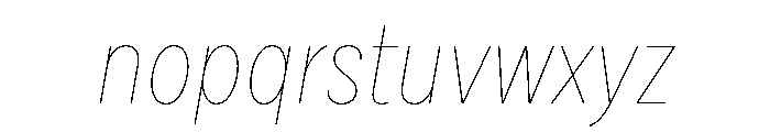 Draft Condensed Hairline Italic Font LOWERCASE