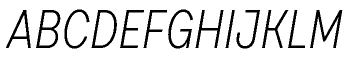 Draft Condensed Light Italic Font UPPERCASE