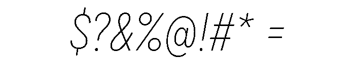 Draft Condensed Thin Italic Font OTHER CHARS