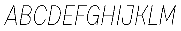 Draft Condensed Thin Italic Font UPPERCASE