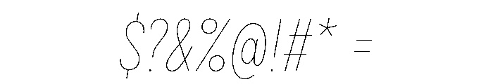 Draft Extra Condensed Hairline Italic Font OTHER CHARS