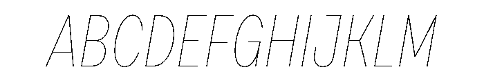 Draft Extra Condensed Hairline Italic Font UPPERCASE