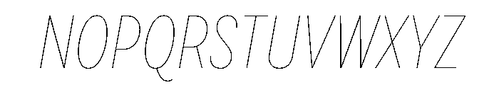 Draft Extra Condensed Hairline Italic Font UPPERCASE