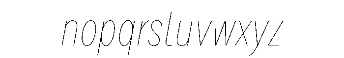 Draft Extra Condensed Hairline Italic Font LOWERCASE