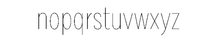 Draft Extra Condensed Hairline Font LOWERCASE