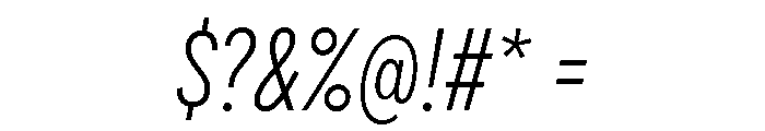 Draft Extra Condensed Light Italic Font OTHER CHARS